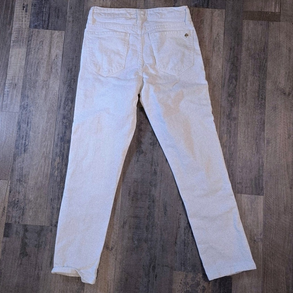 Kate Spade New York White Straight Leg Denim Jeans Size 27 /4 Gold Broome Street - Picture 14 of 14